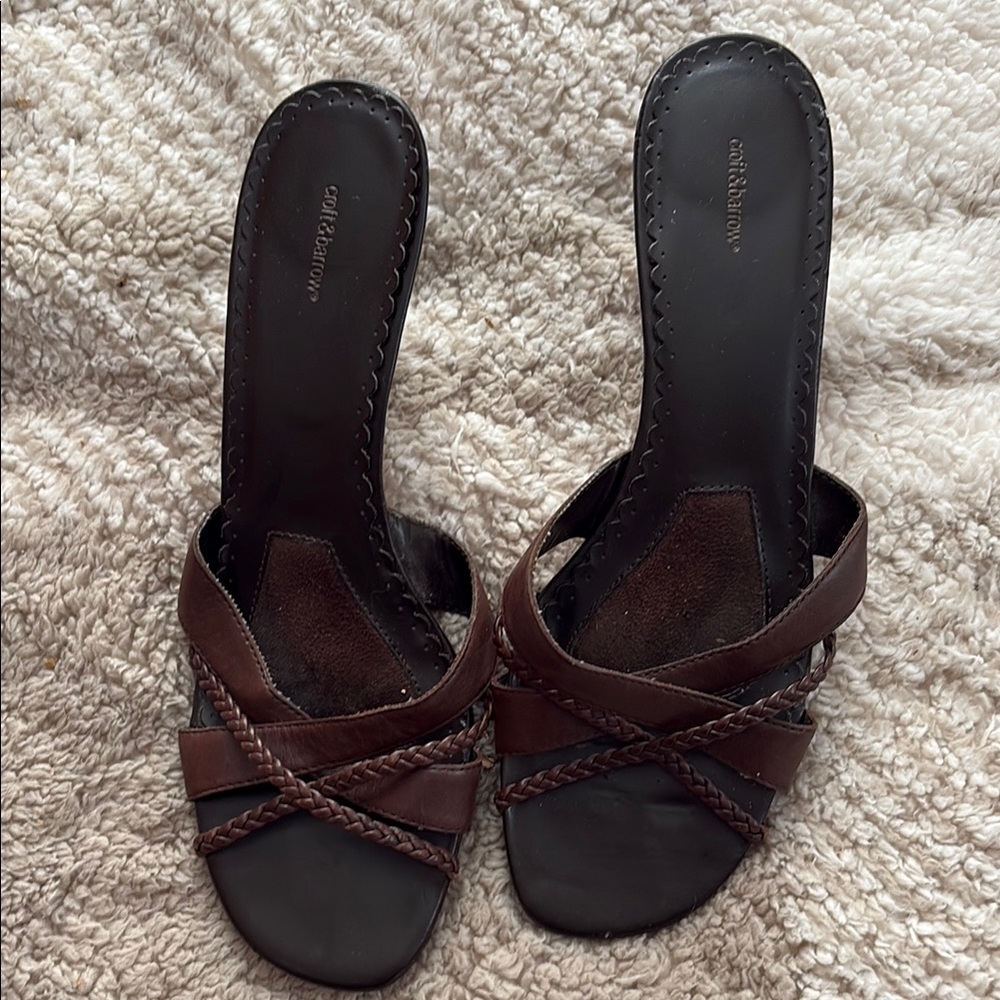 Croft & Barrow Women's Brown Slide Sandals, Used